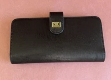 Notiq Black Textured SL5 Slim Compact Ringless Agenda/Wallet/Planner Cover