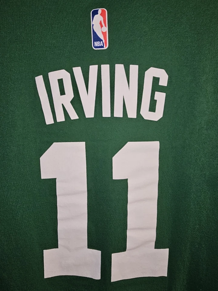Boston Celtics Kyrie Irvin Medium Mens Green Double-sided Graphic Logo Tee NBA - Image 2 of 4