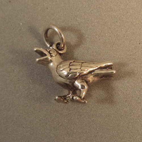 .925 Sterling Silber 3-D RABE/KRÄHE CHARM Anhänger NEU Vogel 925 BI37 - Bild 3 von 5