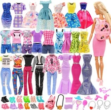 For Barbie Doll Clothes Huge Lot Party Accessories Gown Outfits Girl Set