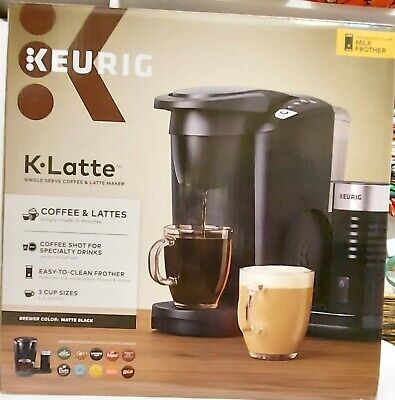 new keurig k latte single serve k-cup pod coffee maker black with milk  frother | eBay