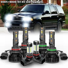 for 2003-2006 Lincoln Navigator Combo LED Headlight Hi/Lo Beam + Fog Light Bulbs