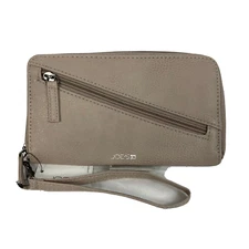 Joe's Jeans Wallet Womens Light Gray Faux Leather Clutch Wristlet NWT
