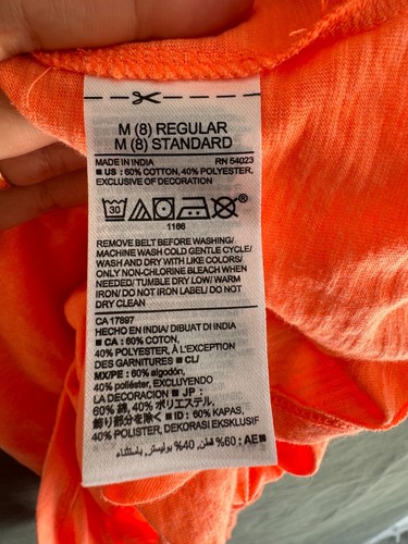 Old Navy Kid Girls Orange Solid Size M 8 Sleeveless Dress - Picture 6 of 6
