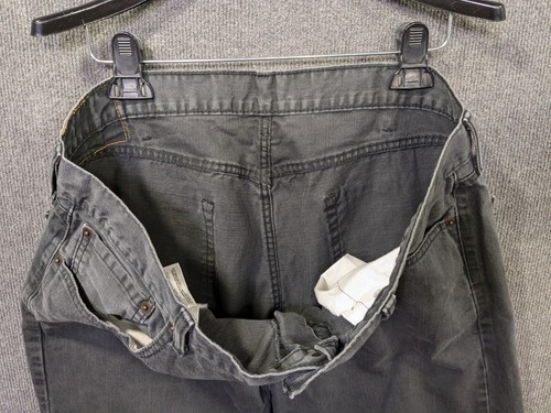 Levis 505 Jeans Mens 38x32 (38x30) Straight Leg Black Denim Modern - Bild 8 von 12