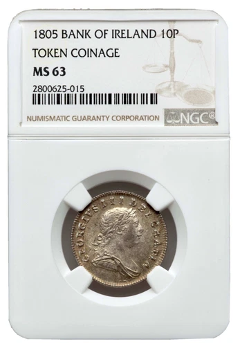 Ireland 1805 George III Bank or Ireland Token 10 Pence NGC MS63