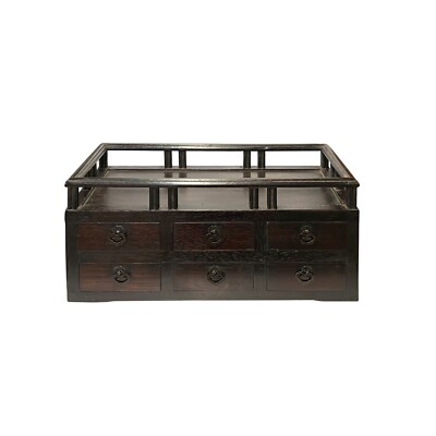 Chinese Brown Wood Rectangular Table Top Stand Display Easel Chest ws3103S Chinese Brown Wood Rectangular Table Top Stand Display Easel Chest ws3103S