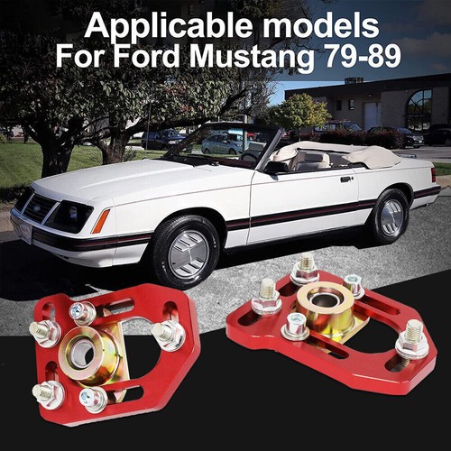 2 Pcs Car Front Caster Camber Plates Adjustable For 1979-1989 Mustang Aluminum - Picture 4 of 9