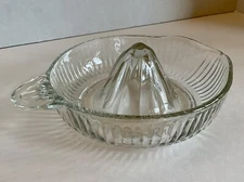 Vintage Clear Class  Citrus Juicer With  Tab Handle And Pouring Spout