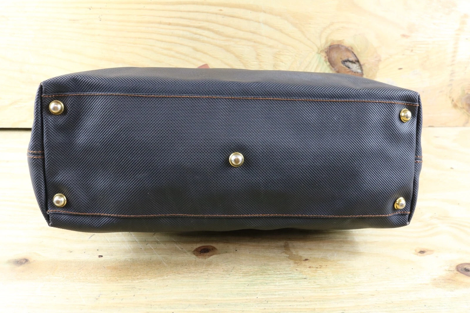 Borsa Bottega Veneta nera rivestita tela pelle Marco Polo tote bag vintage Italia anni 80