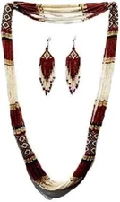 Handmade Necklace Seed Bead Boho American Style Netiv Beaded Multi Strand