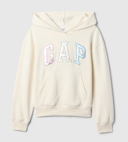 NWT Gap Girl Ivory Frost Logo Pullover Hoodie Sweatshirt & Sweatpants XXL 14/16 - Picture 2 of 5
