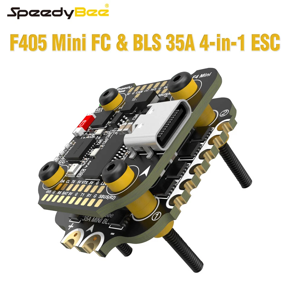 SpeedyBee F405 Mini Stack Flight Controller FC BLS 35A V2 ESC for RC FPV Drone - Image 3 of 4