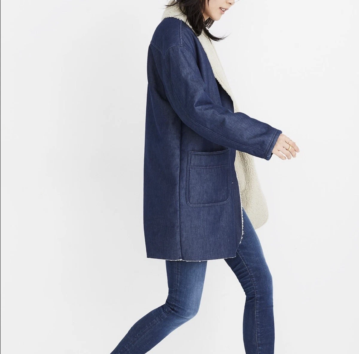 Bonded sherpa top cocoon coat