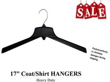 Black Coat/Shirt Hangers 17"   Lot of 70 *SALE* 50% OFF (IT#16)