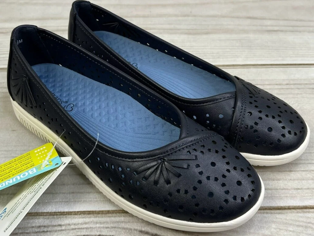 Navy flat shop shoes size 6