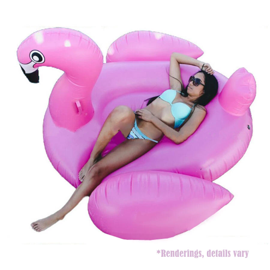 For Adult&Kids Giant Inflatable Flamingo Pool Float Outdoor Swimming Flotage Toy - image 3 of 4