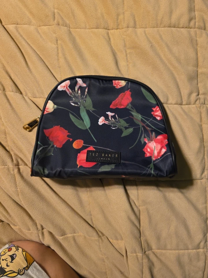 Bolsa de maquiagem Ted Baker London feminina floral bolsa de cosméticos bolsa de viagem nova - Imagem 2 de 4