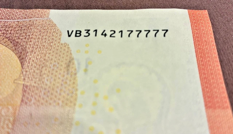 RARE €10 Euro Banknote SOLID 77777 REPEATER Draghi VB Spain UNC 177777 - Image 4 of 4