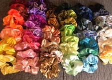 60 Colors Silk Large Satin Hair Scrunchies Elastic Hair Bobbles Ponytail Holder