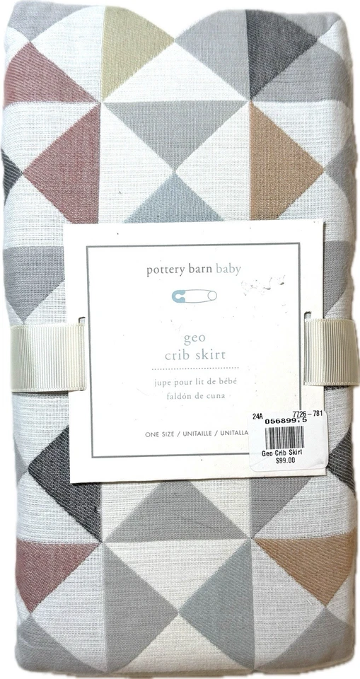 Falda de cuna Pottery Barn Baby Geo nueva con etiquetas boho original $99 Pottery Barn niños Foto 2 de 4