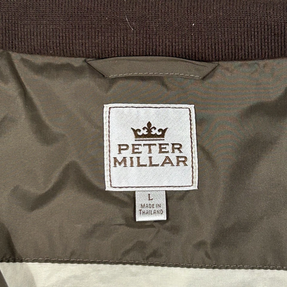 Peter Millar Jacket Mens Large Brown Full Zip Bomber Golf Windbreaker - Image 4 of 4