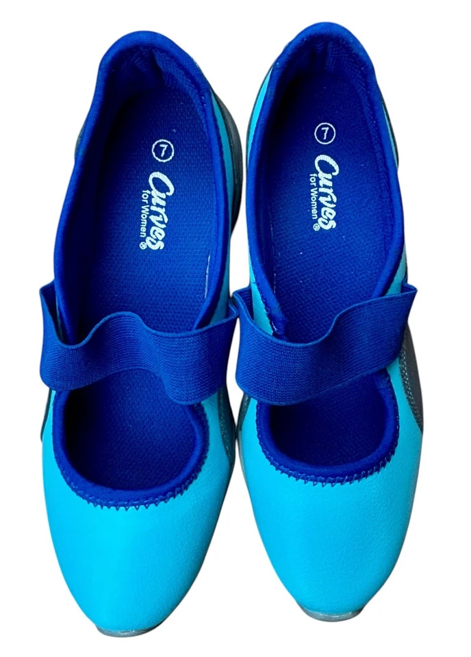 Curves for Women Walking Athletic Toning Blue Mary Janes Shoes Women's Size 7 - Image 2 of 4