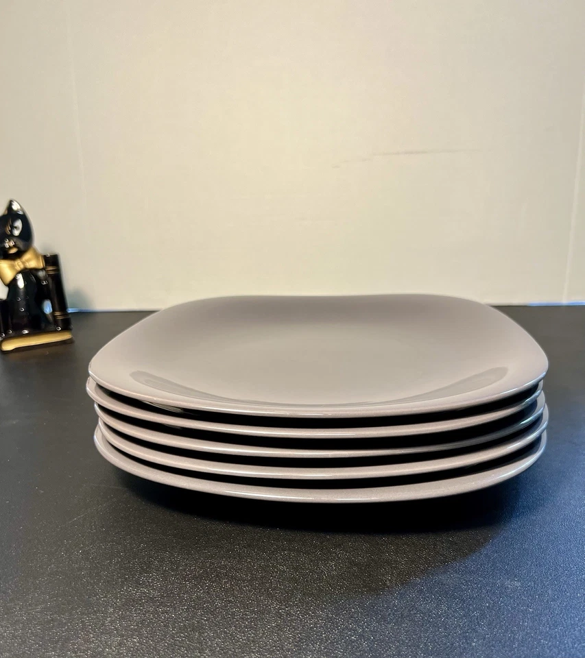 Mikasa Japan Vintage 1980s Color Classics Charcoal Gray 5 Salad Plates, 8.5” - Image 2 of 4