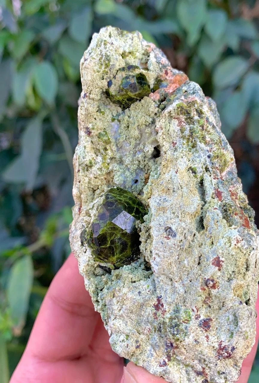 Green Garnet On matrix