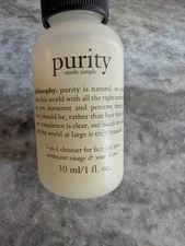 Philosophy Purity Made Simple 3-in-1 CLEANSER Face Eyes Travel 1 oz New Sealed
