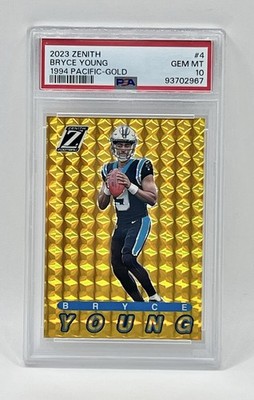 2023 PANINI ZENITH BRYCE YOUNG 1994 PACIFIC GOLD 9/10 JERSEY # PSA 10 🔥