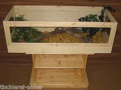 TISCHLEREI HEIKO ANKER Schildkröten Terrarium 130*44*40cm aus Holz, Griechische Landschildkröten,