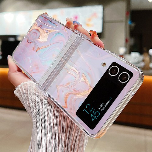 Custodia rigida trasparente antiurto marmo per Samsung Galaxy Z Flip6 Flip5 Flip4 3 - Foto 14 di 24
