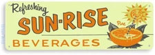 TIN SIGN Sun Rise Beverages Tin Metal Sign Cola Soda Retro Bar Sign B252