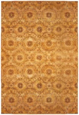 7x9' Tan Brown Antiqued Chobi Peshawar TRANSITIONAL 12440
