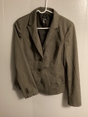 ANN TAYLOR LOFT 1-Button Women's Knit Blazer, Brown, Size