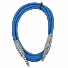 SEISMIC AUDIO - Blue 1/4" TS 6' Patch Cable - Effects - Guitar - Instrument