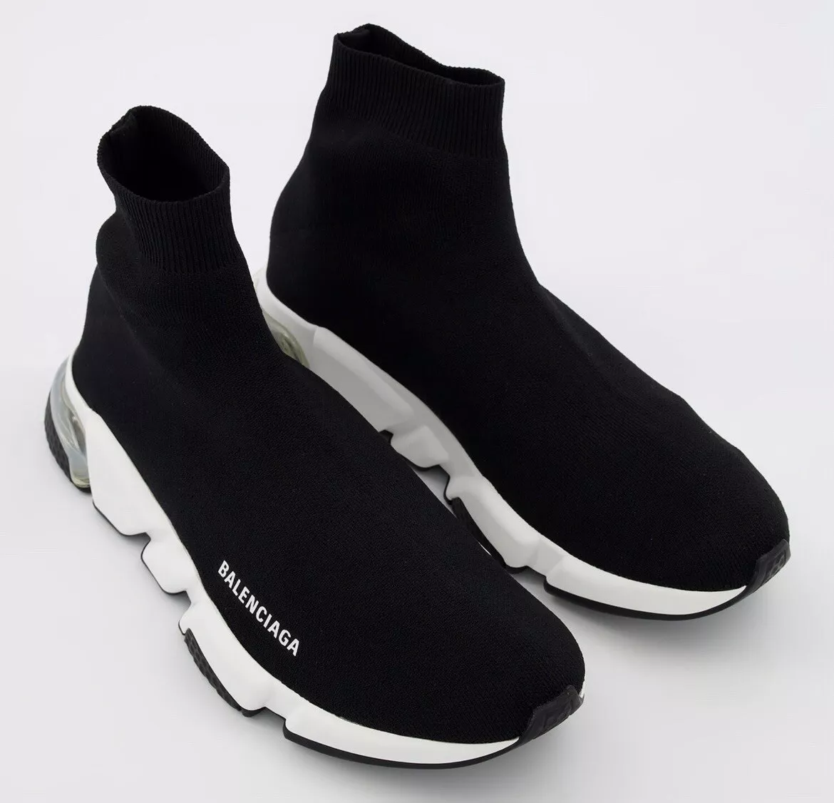 875 BALENCIAGA Black Sock Knit Speed Bubble Sole Sneakers Trainers