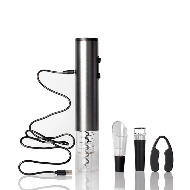 Rechargeable Electric Corkscrew Wine Opener Cordless W/ Foil Cutter Stopper Kit - Изображение 4 из 4