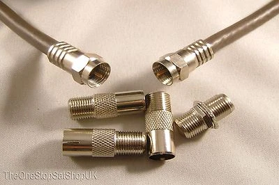 THE ONE STOP SAT SHOP 15m Brown Universal RF Coax Aerial Satellite Sky Cable TV Extension Lead Kit