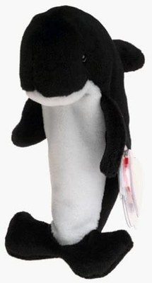 TY Beanie Baby - ECHO the Dolphin ODDITY 6.5 inch (W/T Waves Hang & Tush Tags)