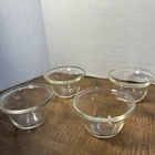 SET OF 4 Vintage PYREX # 414 Custard Cups Clear Glass Ramekin Rolled Edge 4oz