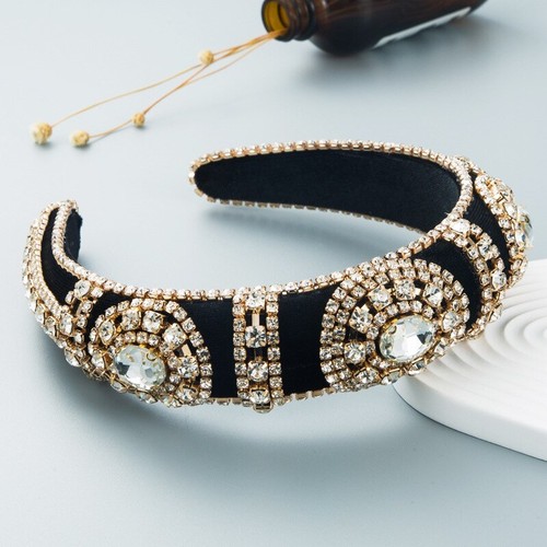 Rhinestone Hair Hoop Shiny Wide Brim Headband Women Wedding Headwear Accessories - Picture 17 of 26