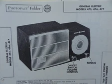 Original Sams Photofact Manual GENERAL ELECTRIC 475, 476, 477  (309)
