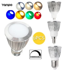 6Pcs Led Cob Spotlight 6W 9W 12W Gu10 Led Bulb Dimmable Red Blue 120 Degree Beam
