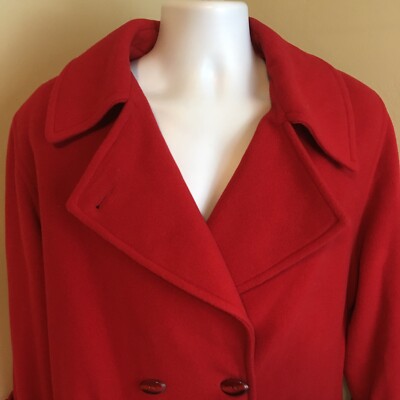 Vtg Mackintosh of New England Womens Coat Jacket Red Wool Sz 10