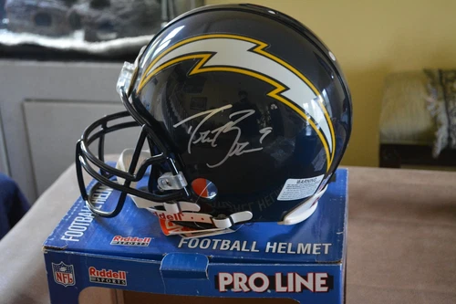 Drew Brees Autographed Full Size Chargers Riddell Authentic Helmet JSA Authentic