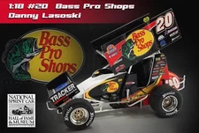 New Acme 1:18 Scale #20 Bass Pro Shop Sprint Car - Danny Lasoski A1809526
