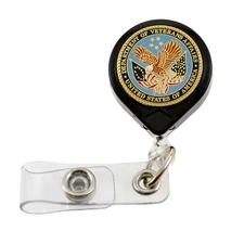 VA Veterans Affairs Badge Reel Nurse Retractable ID Card Holder Security Lanyard