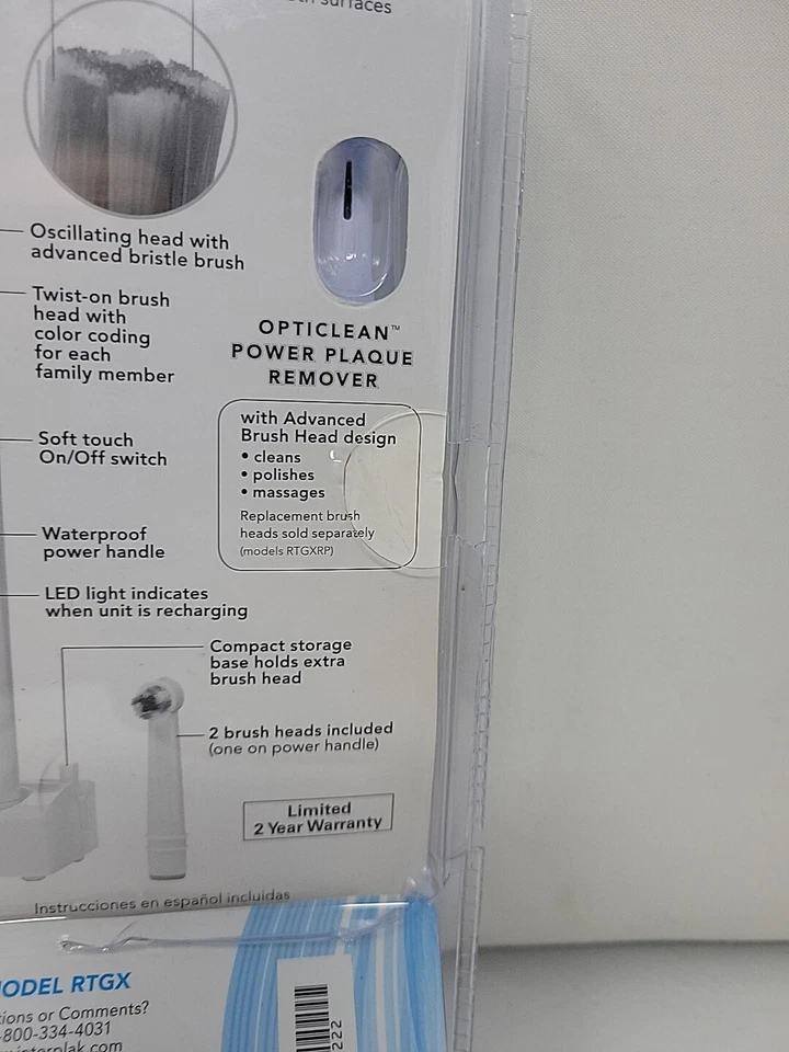 Cepillo de dientes recargable Interplak Opticalean removedor de placa eléctrico - NUEVO Foto 4 de 4